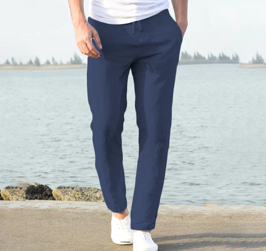 Men’s Cotton-Linen Casual Trousers – Breathable Autumn Essentials in Solid Colours, Fitness & Streetwear, Sizes up to 4XL