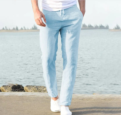 Men’s Cotton-Linen Casual Trousers – Breathable Autumn Essentials in Solid Colours, Fitness & Streetwear, Sizes up to 4XL